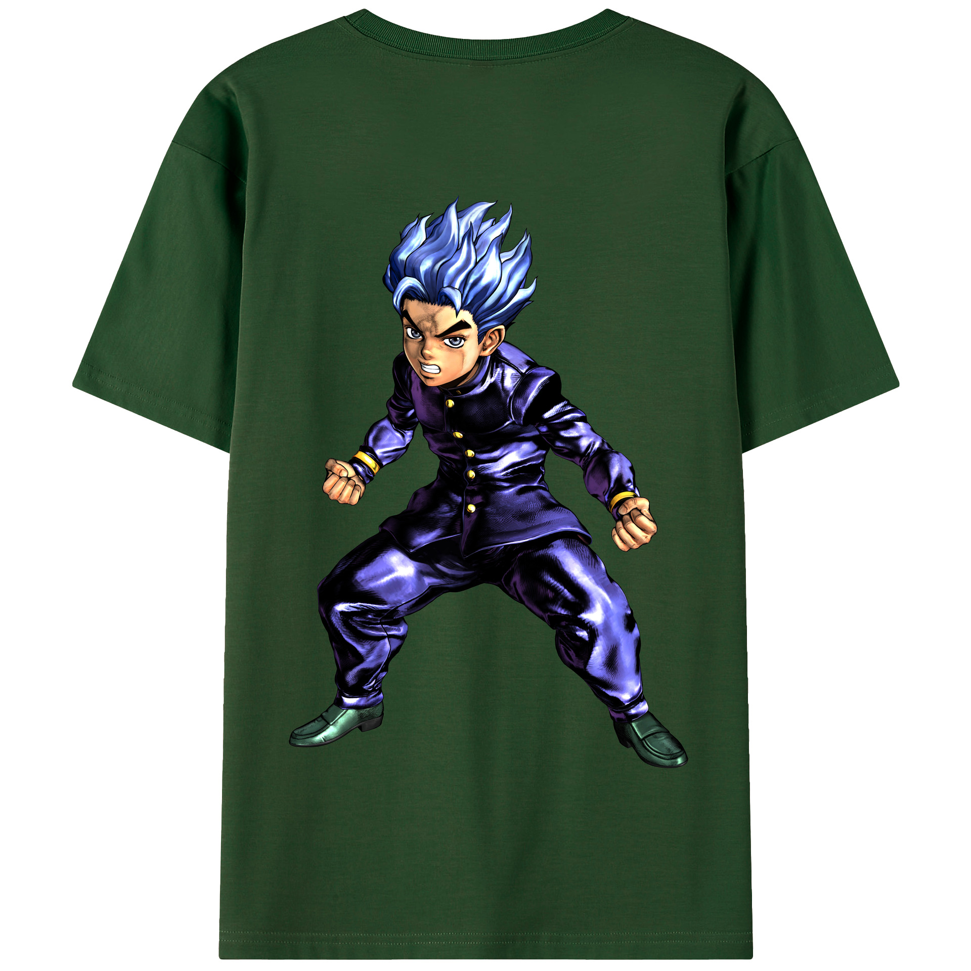 （画像用） ジョジョの奇妙な冒険 広瀨康一 JoJo's Bizarre Adventure Hirose Koichi 綿100％半袖Tシャツ（背面プリント）